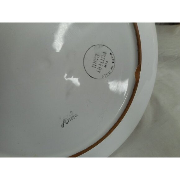 2 Pottery Barn Sunnyside Design Orange Luncheon Plates 9.5” Made In Italy - Picture 5 of 5